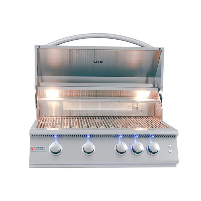 Barbecue grill with visible brand logo on a white background