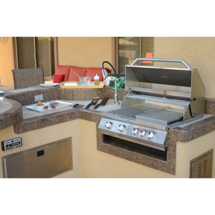 KoKoMo Grills 4 Burner 32 Inch Professional Built In Natural Gas Grill KO-BAK4BG-PRO