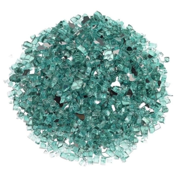 American Fire Glass 1/4 Inch Azuria Reflective Premium Fire Glass 10 Pounds Bag AFF-AZBLRF-10