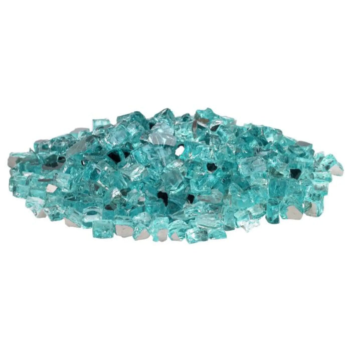 American Fire Glass 1/2 Inch Azuria Blue Reflective 10 Pound Fire Glass AFF-AZBLRF12-10-J