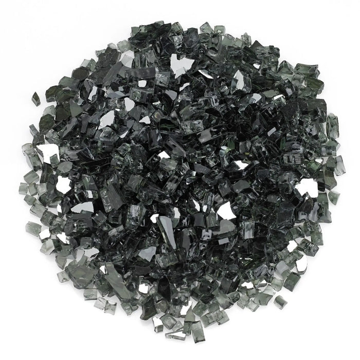 American Fire Glass 1/4 Inch Premium Fire Glass 10 Pounds, Black Reflective AFF-BLKRF-10 J