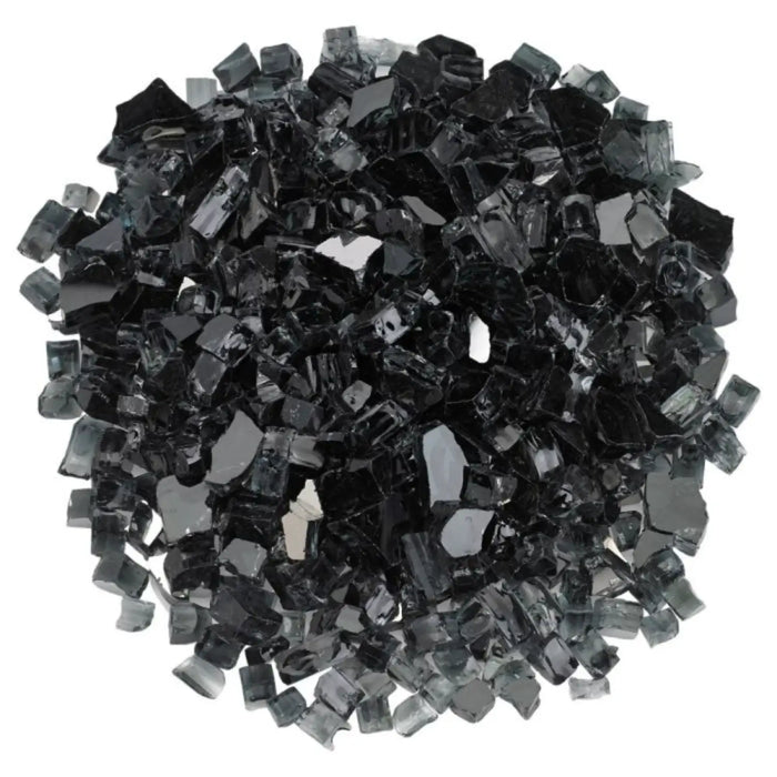 American Fire Glass 1/2 Inch 10 Pound Black Reflective Premium Frie Glass AFF-BLKRF12-10-J