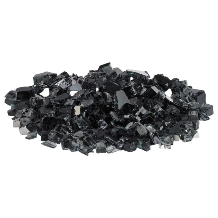 American Fire Glass 1/2 Inch 10 Pound Black Reflective Premium Frie Glass AFF-BLKRF12-10-J