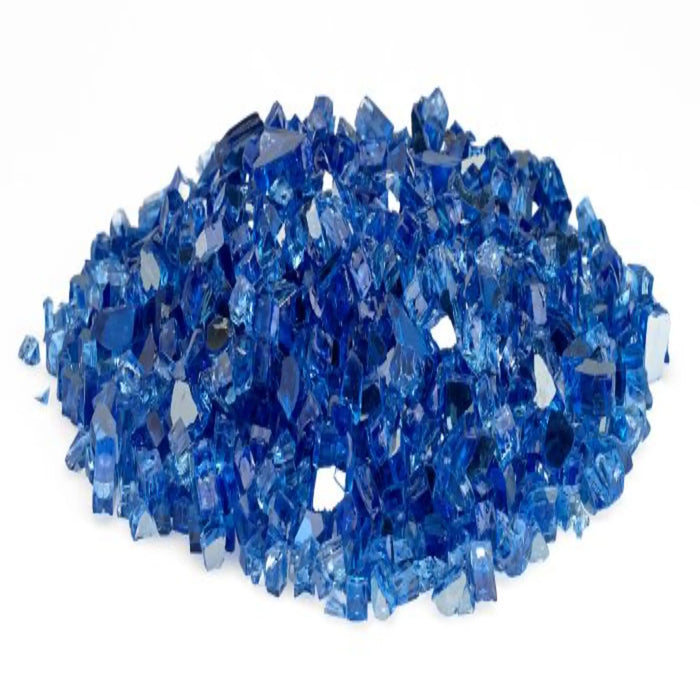 American Fire Glass 1/4 Inch 10 Pounds Cobalt Blue Reflective Premium Fire Glass AFF-COBLRF-10