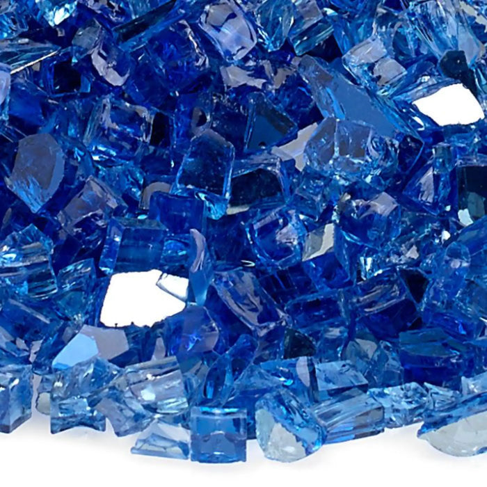 American Fire Glass 1/4 Inch 10 Pounds Cobalt Blue Reflective Premium Fire Glass AFF-COBLRF-10