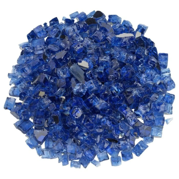 American Fire Glass 1/2 Inch Cobalt Blue Reflective 10 Pound Premium Fire Glass AFF-COBLRF12-10-J