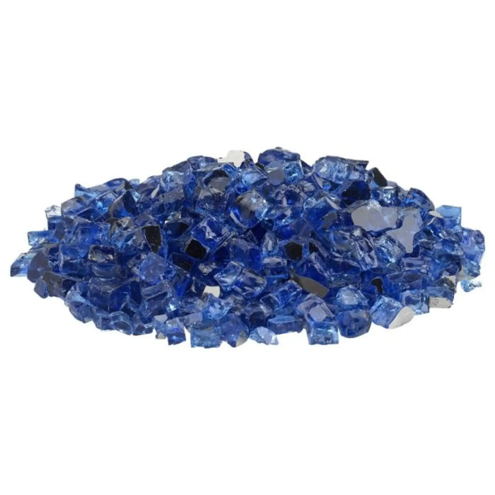 American Fire Glass 1/2 Inch Cobalt Blue Reflective 10 Pound Premium Fire Glass AFF-COBLRF12-10-J