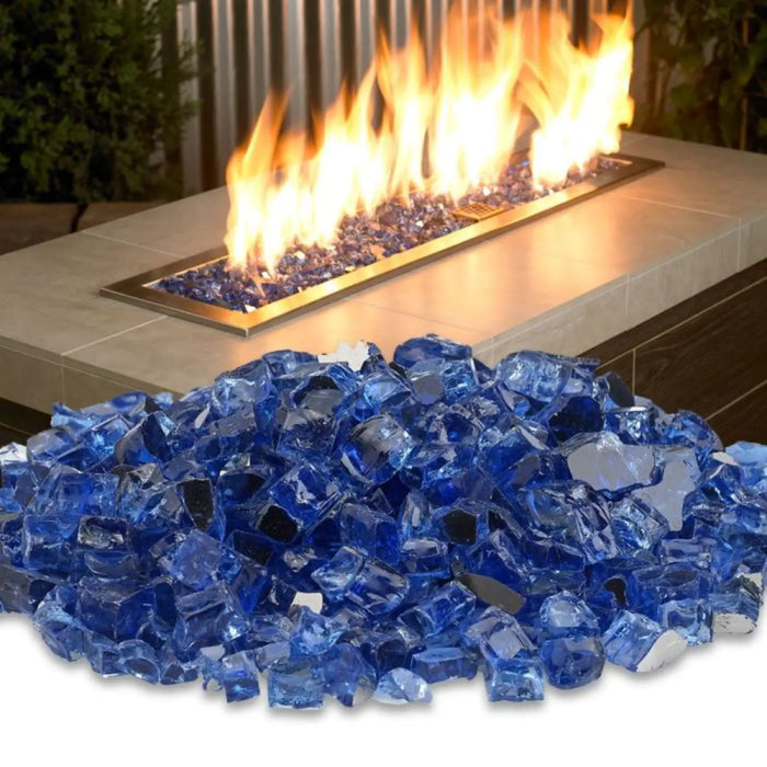 American Fire Glass 1/2 Inch Cobalt Blue Reflective 10 Pound Premium Fire Glass AFF-COBLRF12-10-J