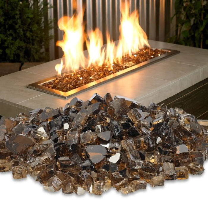 American Fire Glass 1/2 Inch Copper Reflective 10 Pound Premium Fire Glass AFF-COPRF12-10