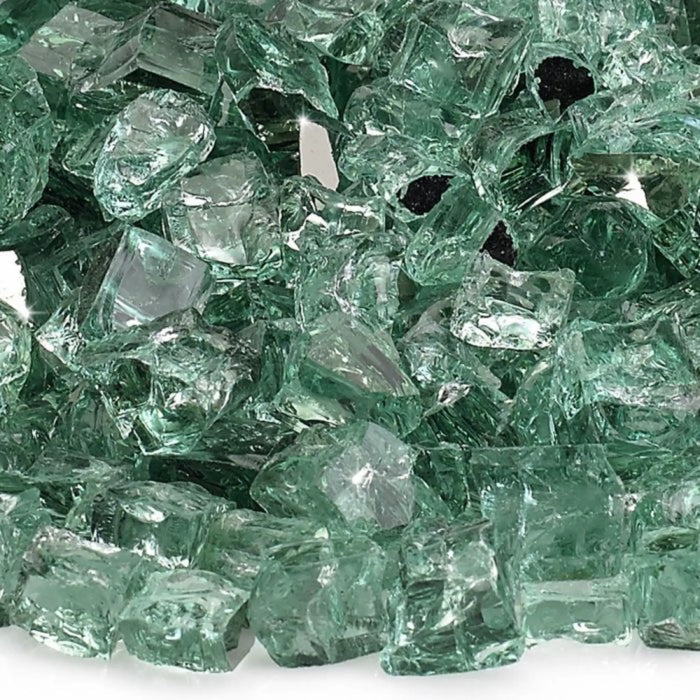 American Fire Glass 1/2 Inch Evergreen Reflective 10 Pound Fire Glass AFF-EVGRF12-10