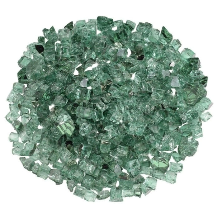 American Fire Glass 1/2 Inch Evergreen Reflective 10 Pound Fire Glass AFF-EVGRF12-10