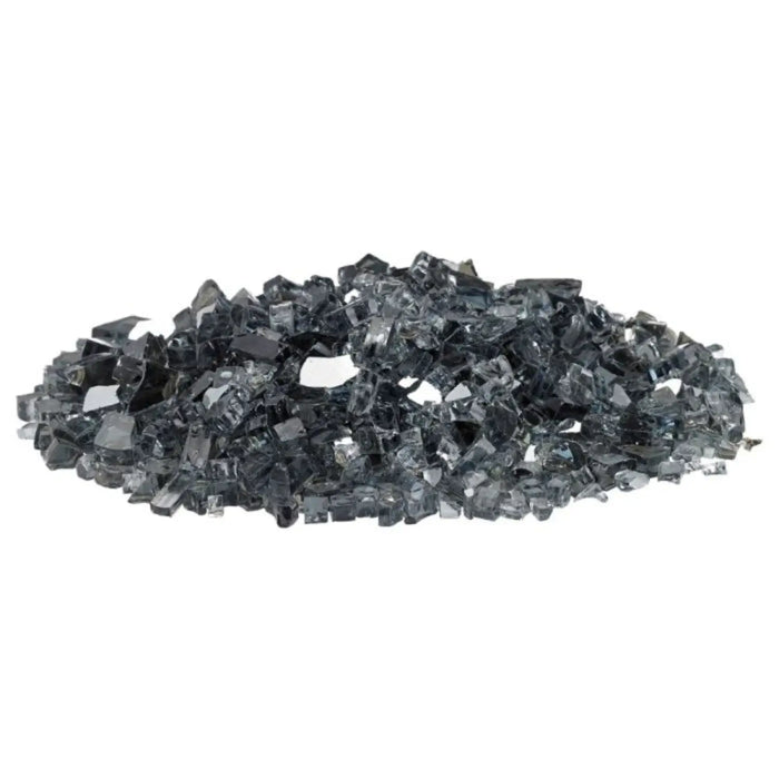 American Fire Glass 1/4 Inch Premium Gray Reflective 10 Pound Fire Glass AFF-GRYRF-10-J