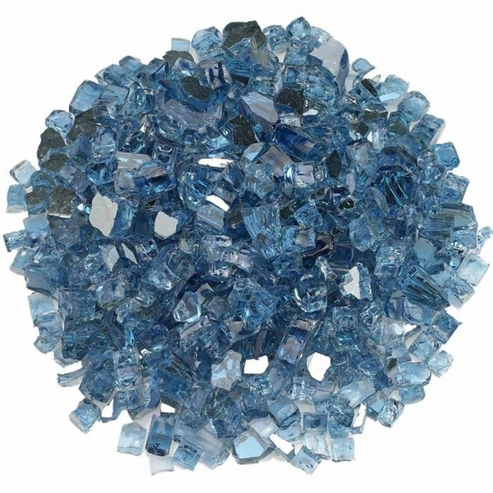 American Fire Glass 1/2-Inch Premium Fire Glass 10-Pounds Bag Pacific Blue Reflective AFF-PABLRF12-10