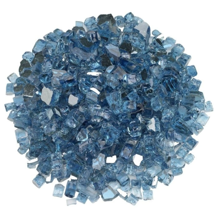 American Fire Glass 1/2-Inch Premium Fire Glass 10-Pounds Jar Pacific Blue Reflective AFF-PABLRF12-10-J