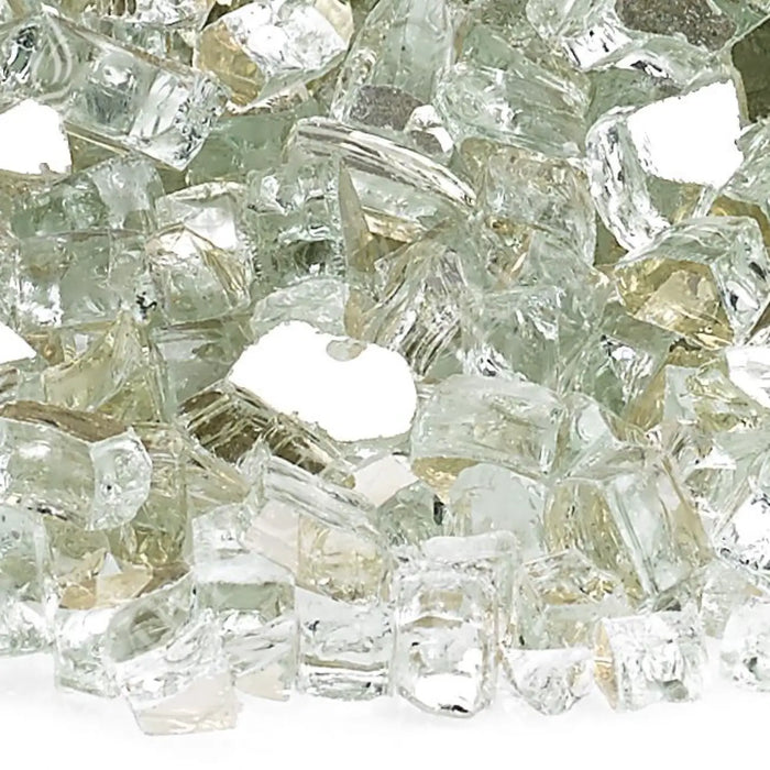 American Fire Glass 1/4 Inch 10 Pound Platinum Reflective Fire Glass AFF-PLATRF-10-J