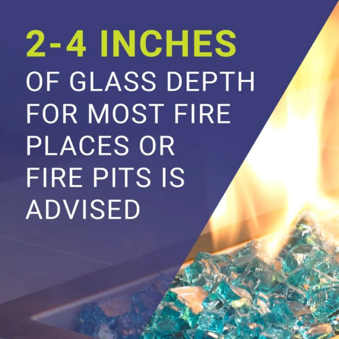 American Fire Glass 1/4 Inch Azuria Reflective Premium Fire Glass 10 Pounds Bag AFF-AZBLRF-10