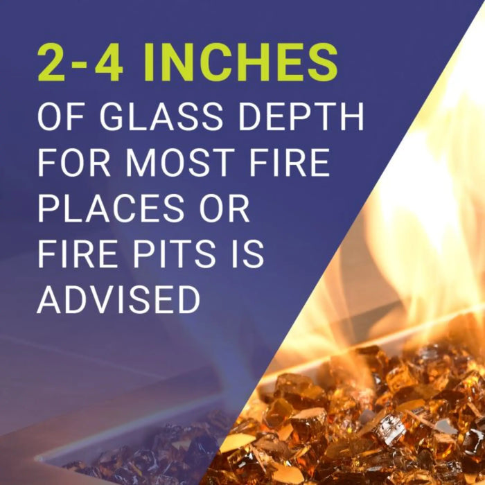 American Fire Glass 1/4 Inch, 10 Pounds, Copper Reflective Premium Fire Glass AFF-COPRF-10