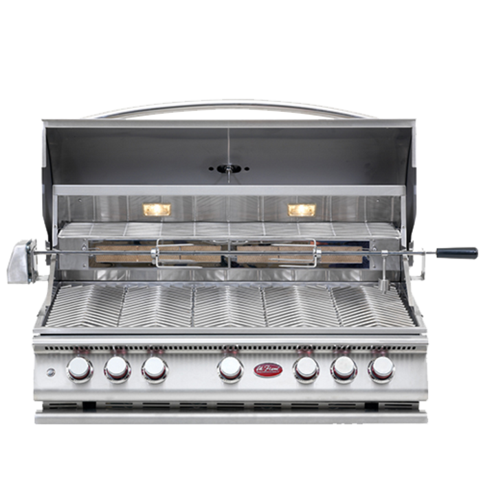 Cal Flame BBQ Built in Gas Grill P 5 BURNER with Lights Rotisserie and Back Burner BBQ19P05