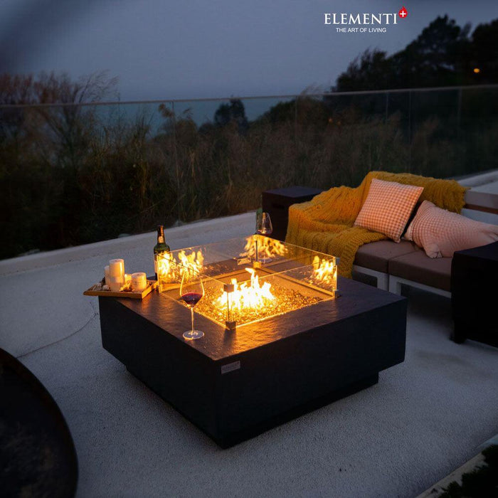 ELEMENTI PLUS BERGEN Square Dark Gray Fire Table OFG413DG