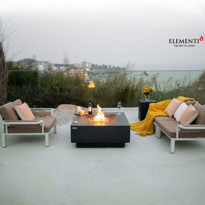 ELEMENTI PLUS BERGEN Square Dark Gray Fire Table OFG413DG