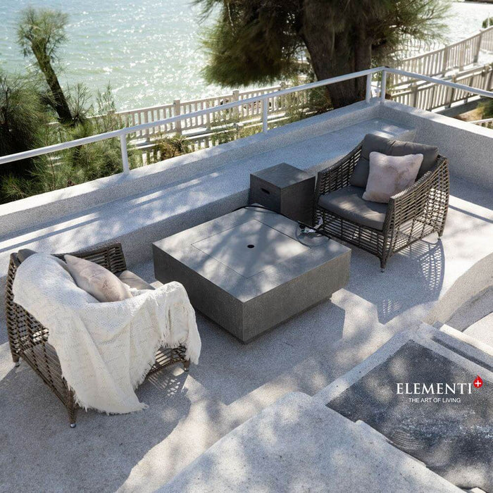 ELEMENTI PLUS VICTORIA Square Gray Fire Table OFG413LG