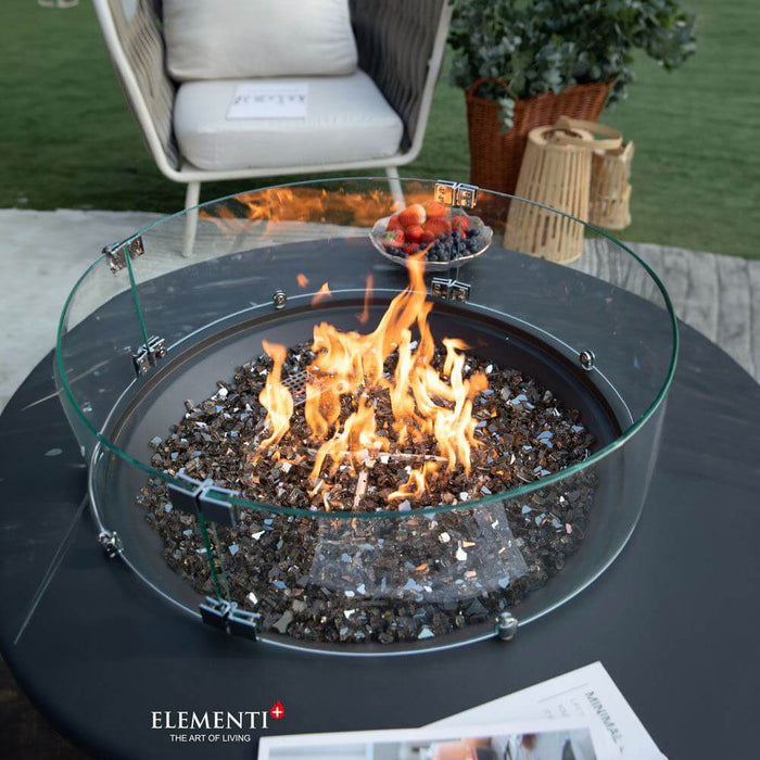 ELEMENTI PLUS NIMES Dark Gray Round Concrete Fire Table - OFG414DG