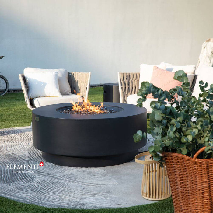 ELEMENTI PLUS NIMES Dark Gray Round Concrete Fire Table - OFG414DG