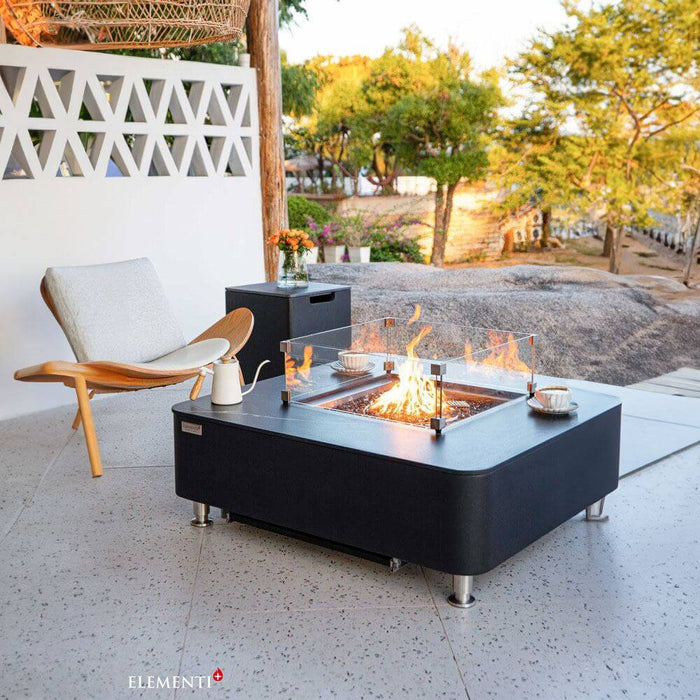 Elementi Plus Copenhagen Marble Porcelain Fire Table OFP101BB