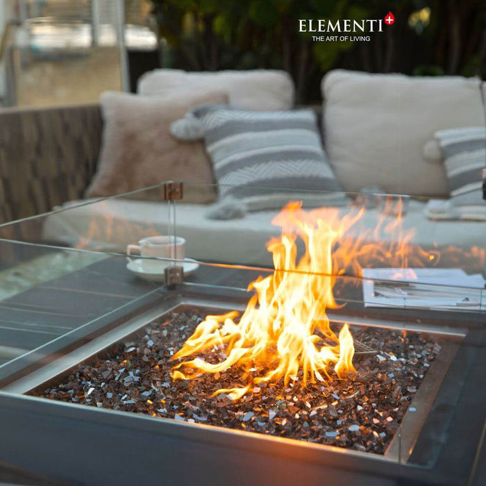 ELEMENTI PLUS SOFIA Marble Porcelain Fire Table Black OFP103BB