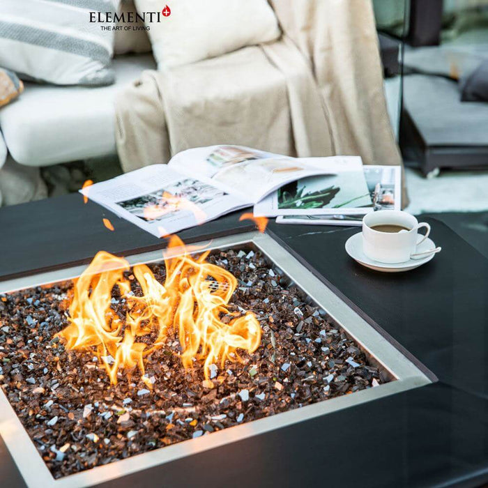 ELEMENTI PLUS SOFIA Marble Porcelain Fire Table Black OFP103BB