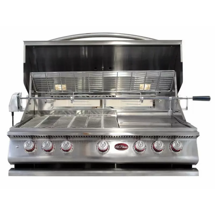 Cal Flame BBQ Built in Gas Grill P 5 BURNER with Lights Rotisserie and Back Burner BBQ19P05